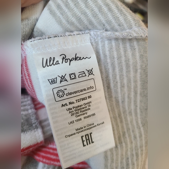 Ulla Popken Terry Cloth Stripe Terry Bath Robe - Picture 9 of 9